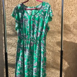 Floral Green Dress